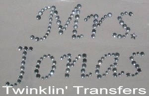 Rhinestone Transfer Hot Fix Iron On MRS. JONAS BROTHERS