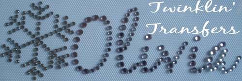 Rhinestone Transfer Iron On PERSONALIZED SNOWFLAKE PINK