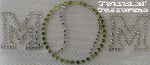 Rhinestone Transfer Iron On TENNIS MOM BALL