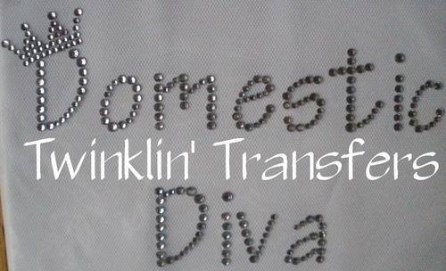 Rhinestone Transfer Hot Fix Iron On DOMESTIC DIVA CROWN
