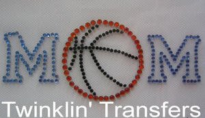 Rhinestone Transfer Hot Fix Iron On BASKETBALL MOM
