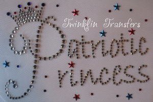 Rhinestone Iron On Transfer PATRIOTIC PRINCESS CROWN