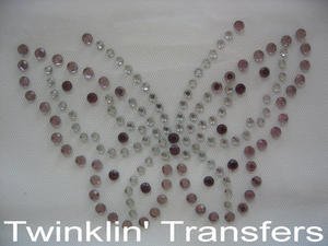 Rhinestone Transfer Hot Fix Iron On BUTTERFLY PURPLE