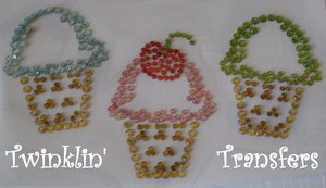 Rhinestone Hot Fix Iron On Transfer ICE CREAM TRIO