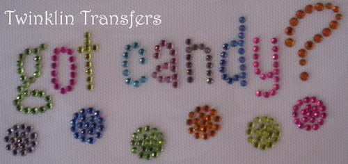 Rhinestone Hot Fix Iron On Transfer GOT CANDY PINK DOTS