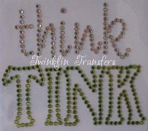 Rhinestone Transfer Iron On THINK TINK TINKERBELL