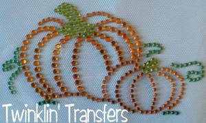 Rhinestone Transfer Hot Fix IronOn THANKSGIVING PUMPKIN