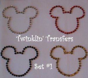 Rhinestone Transfer Hot Fix Iron On 4 Small MICKEY ICON