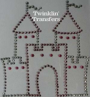 Rhinestone Transfer Iron On PINK PRINCESS CASTLE