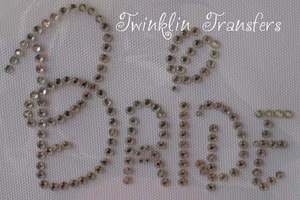 Rhinestone Transfer Iron On DISNEY BRIDE WEDDING