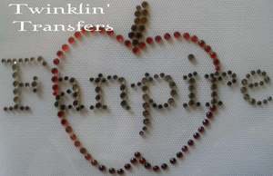Rhinestone Transfer Iron On TWILIGHT VAMPIRE FAN APPLE