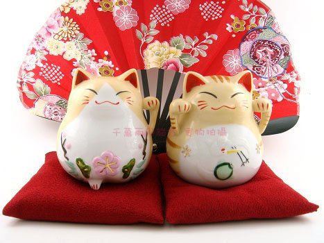 A0091-Japan Genuine cattery of the Lok Tong Ceramic Lucky Cat