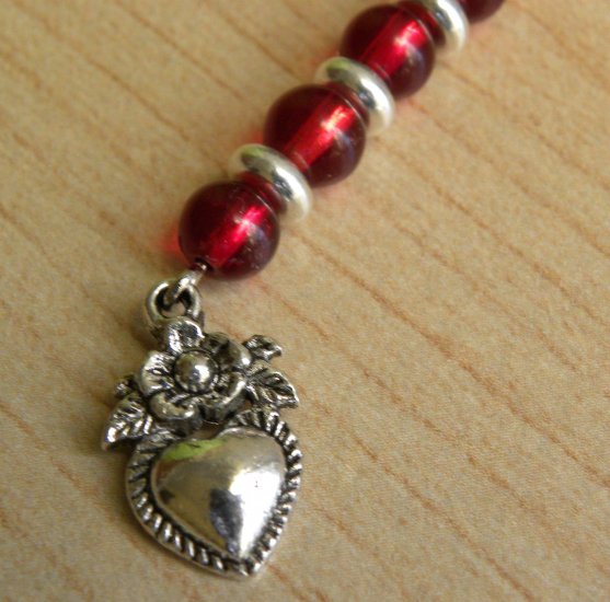 Hearts And Roses Cellphone Charm
