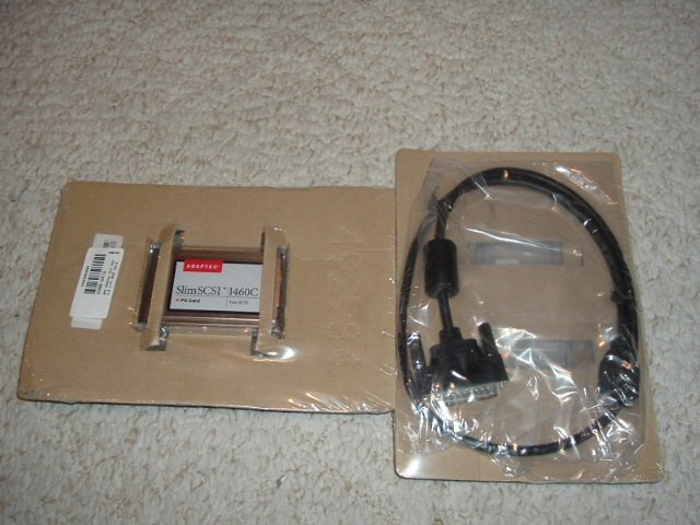 Adaptec SCSI 1460C pcmcia card w/ Cable. New in Wrap