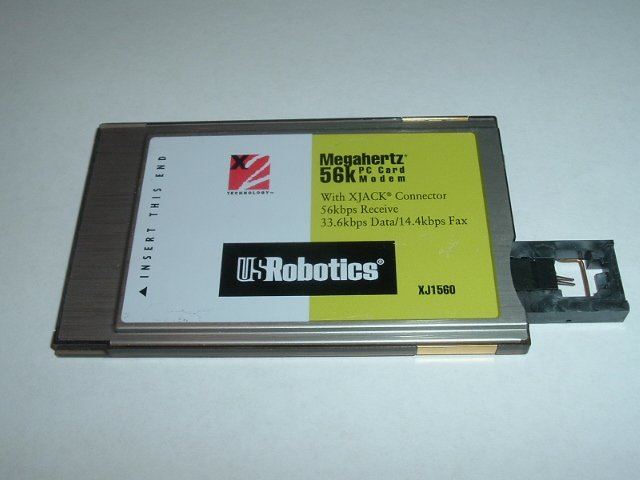 US Robotics 56K modem w Dongle cable pcmcia USR CC1560