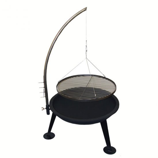 GRIP 25 inch OUTDOOR FIRE BOWL & GRILL - CAMPING YARD