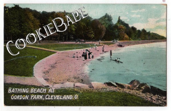 Vtg GORDON PARK-Cleveland, OH Bathing BEACH Postcard 54