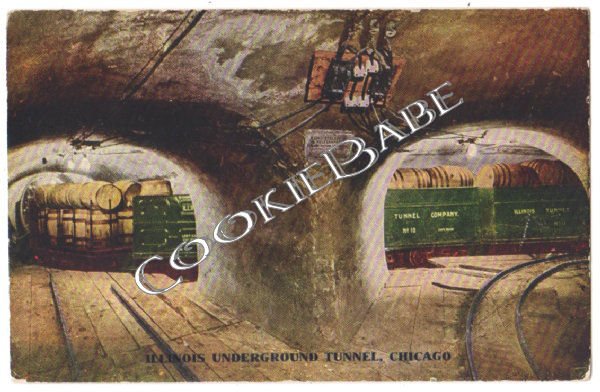 VTG Illinois UNDERGROUND TUNNEL Chicago Postcard F7