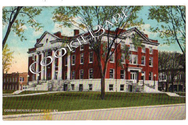 Vtg Early PINEVILLE, KY COURTHOUSE Unused Postcard F26