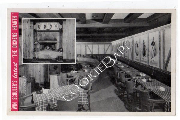 Vtg Win Schuler's Restaurant MARSHALL MI Postcard F73