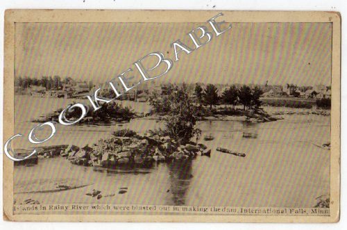 Vtg MINNESOTA FALLS Rainy River BLASTED Dam Building 19