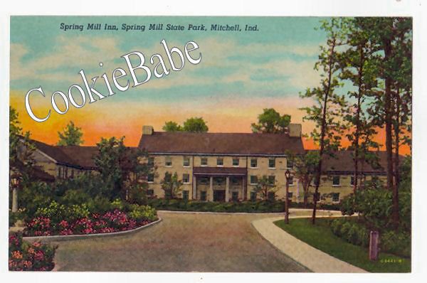 1951 MITCHELL, IN Spring Mill Inn State Park Postcard