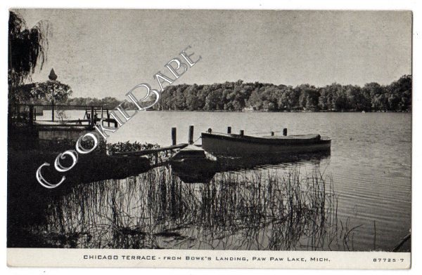 1940 rppc PAW PAW, MI Bowe's Landing POSTCARD F72