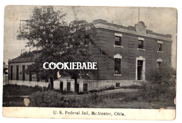 1914 US FEDERAL JAIL McALESTER, OK POSTCARD rppc L143