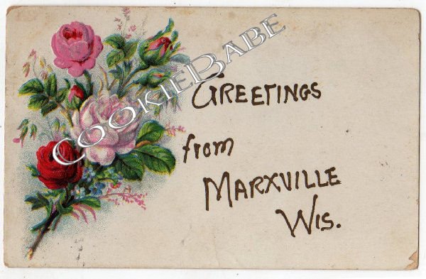 1912 Greetings from Marxville WI ANTIQUE POSTCARD F35