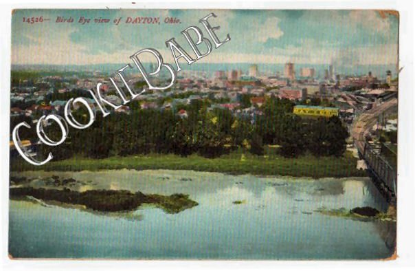 1910 DAYTON, OH - Bird's Eye View City OLD POSTCARD F83