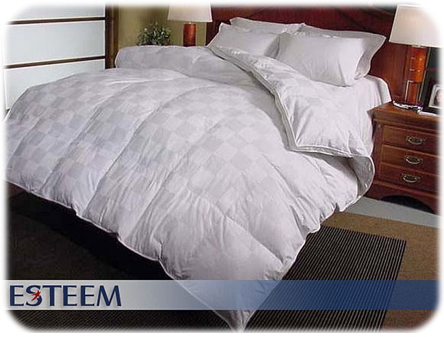 EURO CHECK 1000 TC Hungarian Goose Down Comforter QUEEN