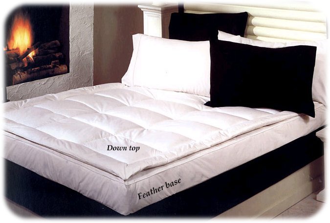 New TWIN SIZE WHITE DOWN FEATHERBED - Mattress Topper