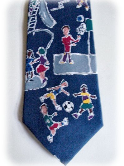 CHILDHOOD PLAY Mens Silk Tie SAVE THE CHILDREN