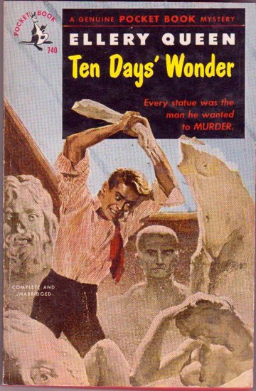 Ten Days' Wonder, Ellery Queen, Vintage Paperback, Mystery, Pocket Book #740
