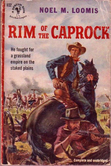 Rim of the Caprock, Loomis, Vintage Paperback Book, Western, Bantam #1132