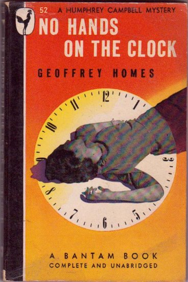 No Hands On the Clock, Geoffrey Homes, Mystery, Vintage Paperback Book, Bantam #52