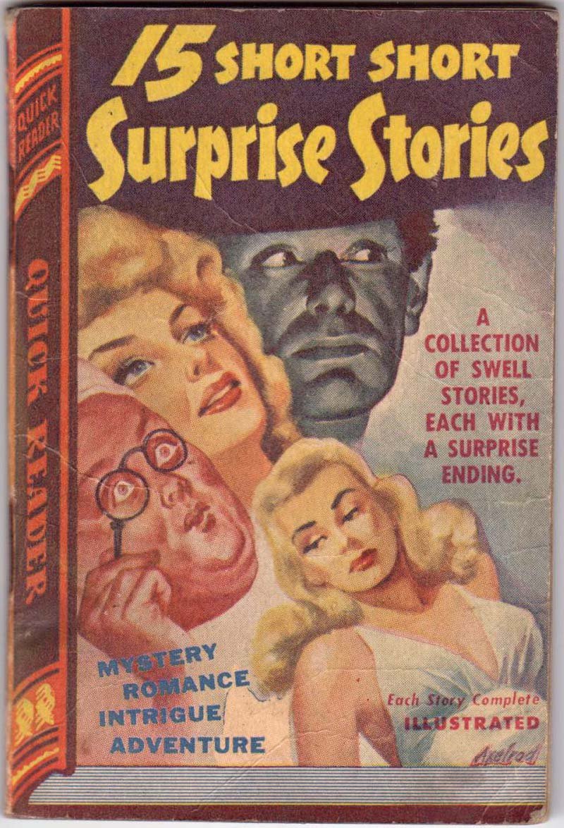 15 Short Surprise Stories, Anthology, Vintage Paperback Book, Quick Reader #124, Mystery, PBO