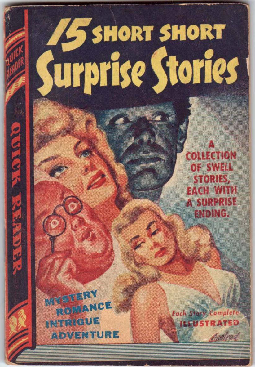 15 Short, Short Surprise Stories, Anthology, Vintage Paperback Book, Quick Reader #124, Mystery, PBO