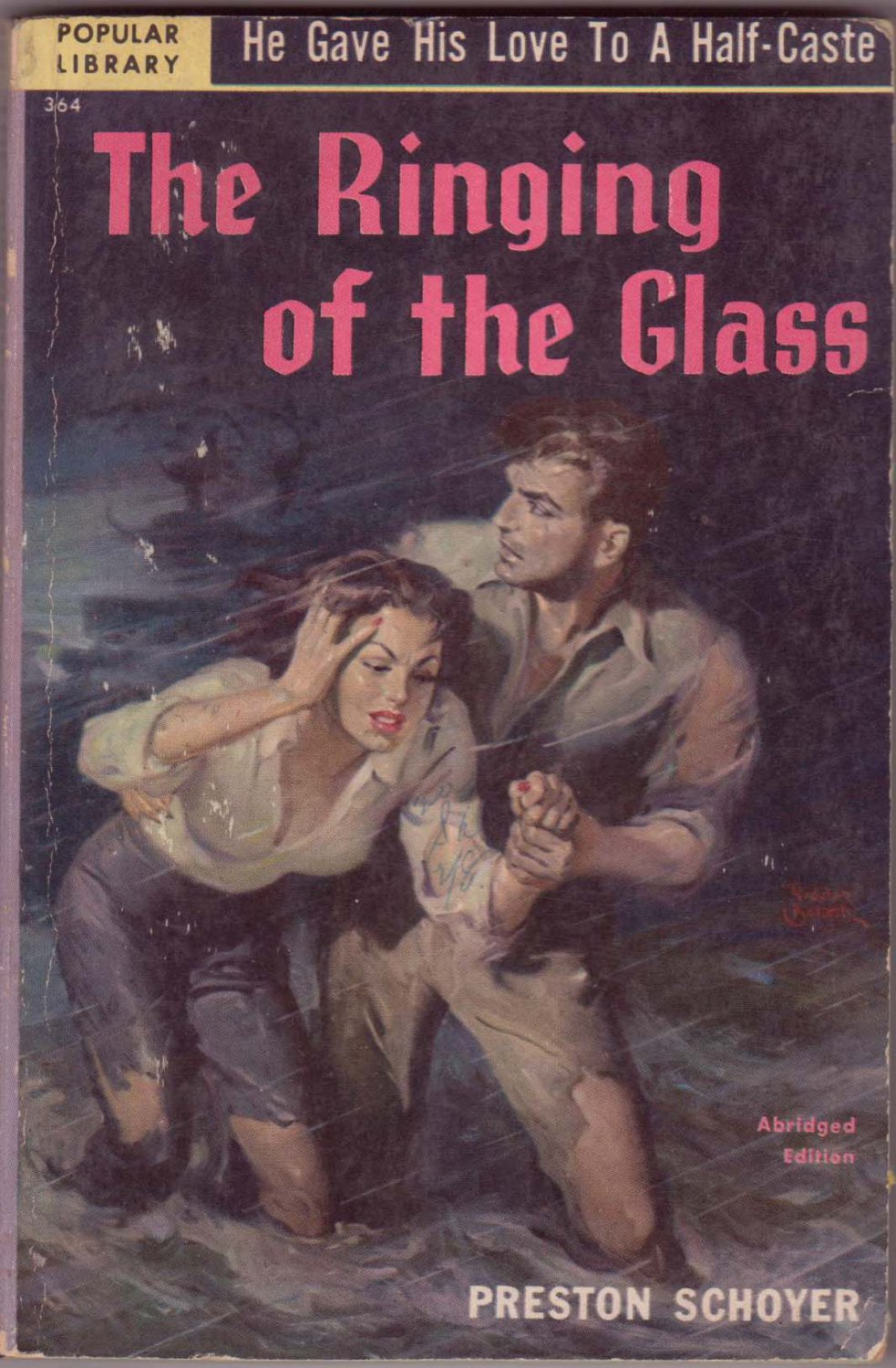 The Ringing Of The Glass, Schoyer, Vintage Paperback Book, Popular Library #364, Mystery