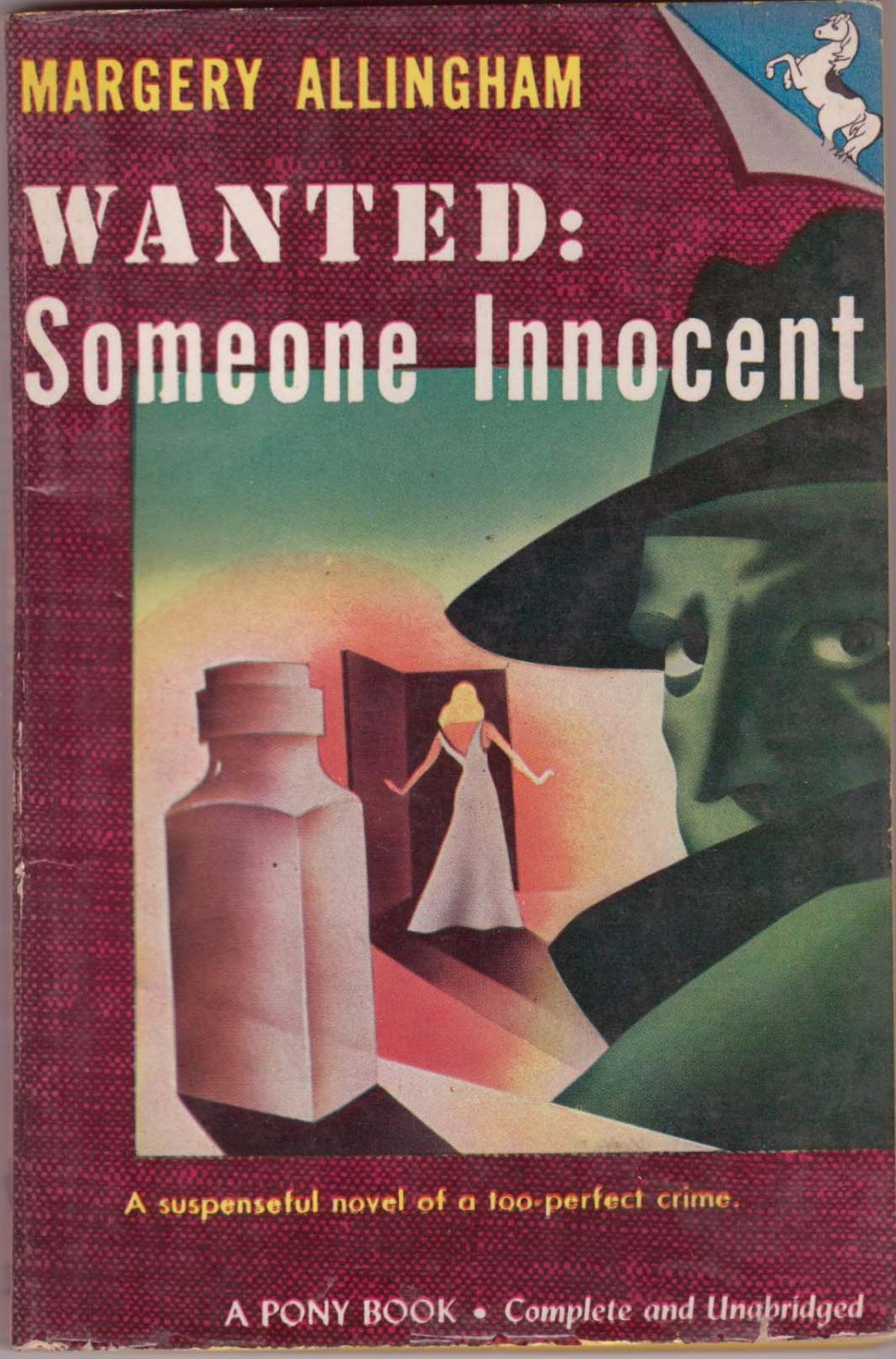 Wanted: Someone Innocent, Allingham, Vintage Paperback Book, Pony #56, Murder, Mystery