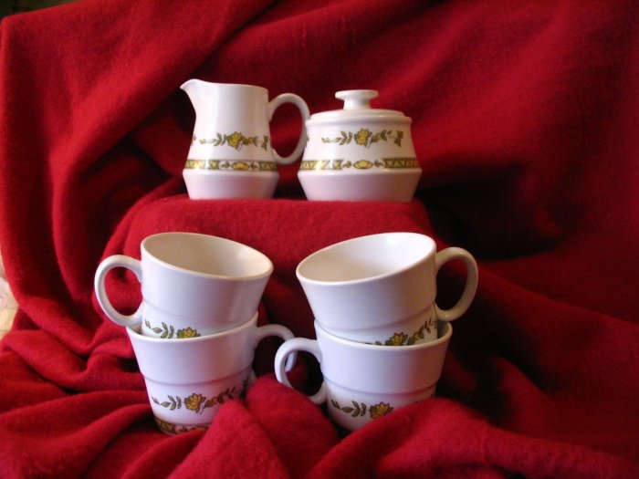 Noritake Creamer Sugar Cups Progression China Shenandoah 9054 www.cuppatea.ecrater.com