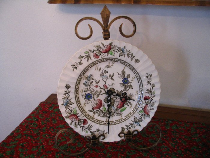 Shabby Chic Plate Clock J. G. Meakin cuppatea.ecrater.com