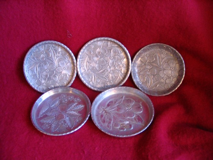 5 Aluminum Coasters Hand Forged Everlast cuppatea.ecrater.com