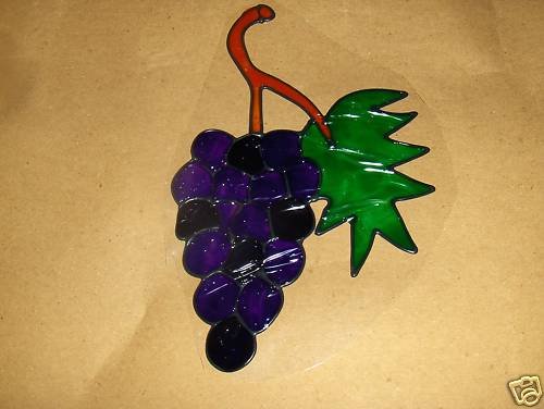 Grapes Faux Stained Window Cling