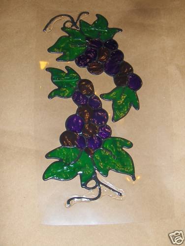 Grapes Faux Stained Window Cling