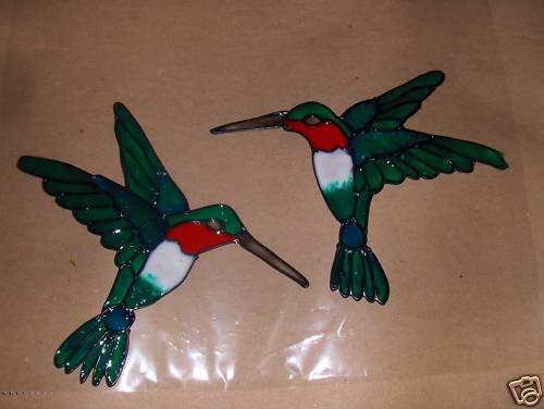 Hummingbird Faux Stained Window Cling
