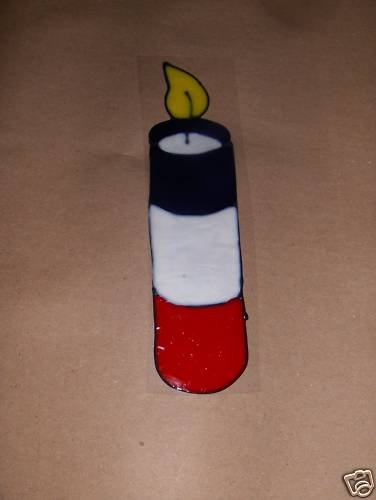 Patriotic Fire Cracker Faux Stained Window Cling