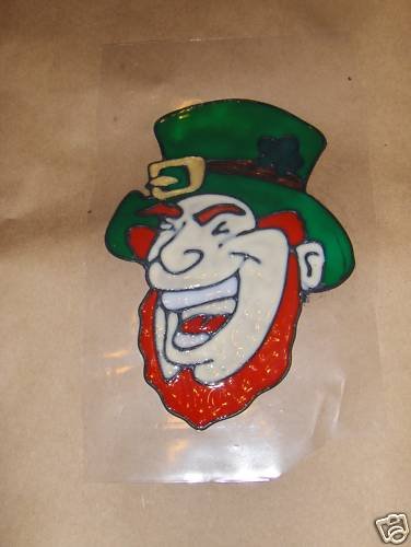 Leprechaun Faux Stained Window Cling