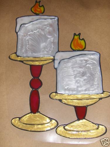 Candles Faux Stained Window Cling