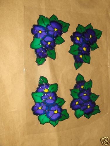 Pansie Corners Faux Stained Window Cling